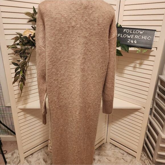 TOP SHOP NEW LONG DUSTER ANIMAL PRINT BEIGE / CREAM 0/2 - Picture 2 of 9